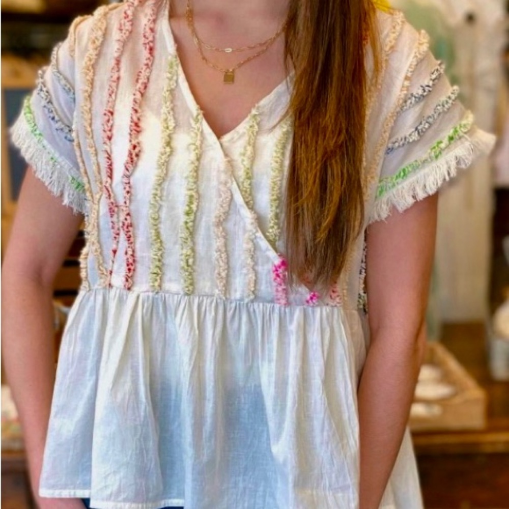 Thml Colorful Fringe Top Size: Small - image 1